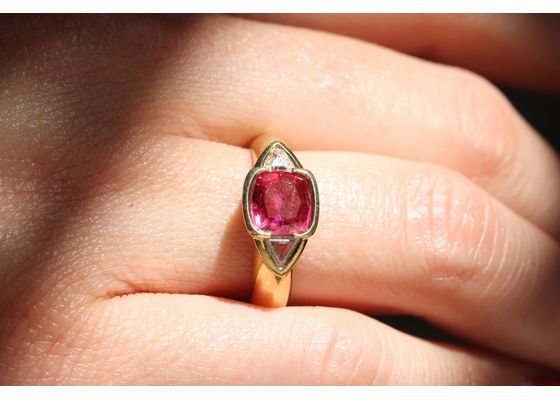 18kt Yellow Gold Ruby and Diamond Ring