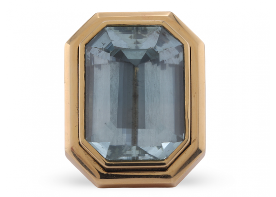 18ct Gold Aquamarine Cocktail Ring 40ct