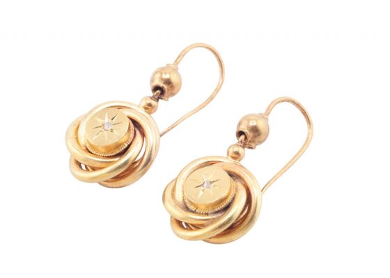 LATE VICTORIAN DIAMOND-SET DROP EARRINGS, CIRCA 1880