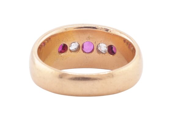 VICTORIAN RUBY AND DIAMOND RING, 1887