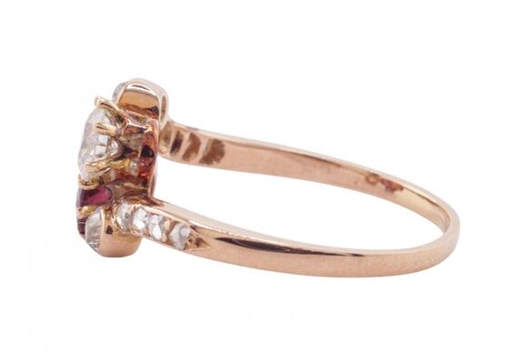 EDWARDIAN RUBY AND DIAMOND TOI ET MOI RING, CIRCA 1905