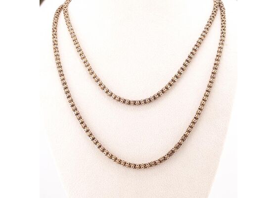 LATE VICTORIAN 15 KARAT GOLD CELESTIAL FANCY-LINK CHAIN, CIRCA 1890