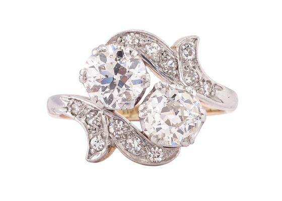 VICTORIAN DIAMOND TOI ET MOI RING, CIRCA 1890
