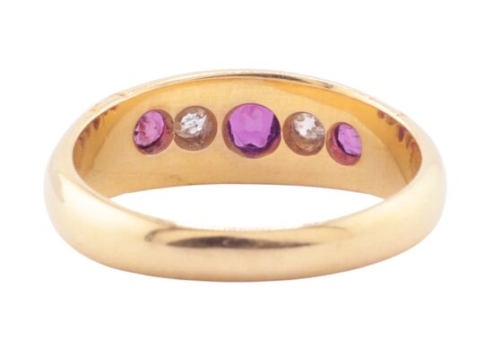 VICTORIAN RUBY AND DIAMOND RING, 1900