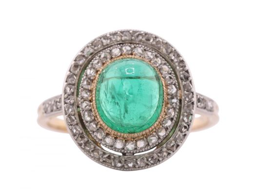 Edwardian Emerald Cabochon Ring