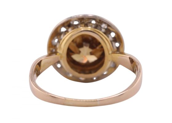 Vintage Edwardian style Cognac diamond cluster ring, circa 1980